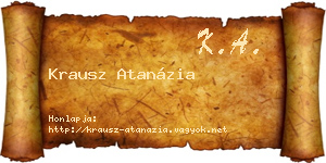 Krausz Atanázia névjegykártya